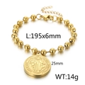 Bracciale dorato con medaglia di San Benedetto, perline in metallo e moschettone - Bracciale Oro (KB167462-Z)