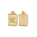 18k gold plated stainless steel Sagittarius zodiac pendant with embossed archer design - Sagittarius