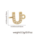 18k gold plated letter U pendant charm with zircon inlay for DIY jewelry necklaces - Letter U