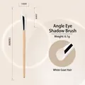 Angled white goat hair eyeshadow brush with deep coffee handle, 180mm length - Angled Eyeshadow Brush (White Goat Hair)