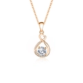 Infinity heart pendant necklace in rose gold finish with round moissanite stone - Heart-shaped Infinity (fddz-007) / Rose Gold