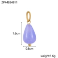 Light purple teardrop stone pendant with dimensions 1.6cm height and 0.8cm width - Violet Blue