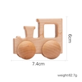 Mini walnut wood train engine toy in natural finish for toddler early education - Maple Classic Car