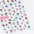Adesivi per unghie 5D Hazy Flowers KX021 con rose e giacinti in stile acquerello - Serie Hazy Flowers Fiori Acquerello (KX021)