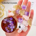 Handheld colorful raw crystal stone string light with battery box for festive decor - Multi-color Crystal (Square Switch)