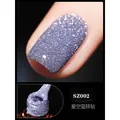 Dettaglio macro dello smalto glitter blu stellato SZ002 con effetto riflettente scintillante - 8ml / Blu Cielo Stellato SZ02