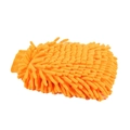 Thick orange chenille car wash glove with dense microfiber pile for scratch-free cleaning - 80g / Double Sided Chenille Yellow