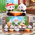 Panda blind box collection featuring six daily life scenes and one secret figure - -363 Greedy Panda Box 6 / Full Box Set