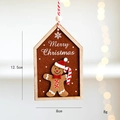 Weihnachtlicher Hausanhänger aus Holz mit Filz-Lebkuchenmann und Merry Christmas - Stil 3-Lebkuchenjunge (Weihnachtsmütze)