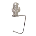 Silver metal Santa Claus stocking hanger with a glossy finish for fireplace mantels - Santa Claus / Silver