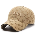 Khaki baseball cap with jacquard monogram and NTA&JA embroidery in a stylish variant - Adjustable / Khaki
