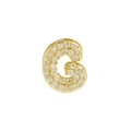 Mini gold bubble letter G charm pendant with sparkling cubic zirconia for DIY jewelry - Letter G / Gold