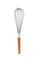 Cream silicone whisk with wooden handle for baking, featuring a hanging hole design - Whisk