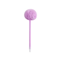 Detail of creative purple plush ball pen with a soft pom-pom on top and a sleek purple body - Purple