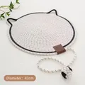 Detalle del rascador de gato de algodón de 42cm con diseño de orejas y bola de juego - Con Pelota / Blanco