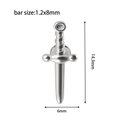 Piercing épée en acier inoxydable argenté avec des dimensions de tige de 1,2x8mm - 1.2x8mm / Épée en Argent
