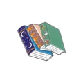 Artistic enamel book stack brooch featuring moon and floral patterns on metal pin - Starry Moon Books Stack (qhxz2066)