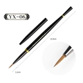 Nail art liner penseel YX-06 met 11mm haren en een 15,4cm zwart handvat - Nagel Visvormige Universele Borstel YX06