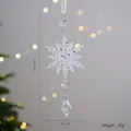 Acrylic crystal snowflake ornament with glitter for Christmas tree decor, 18x6cm size - Iridescent Snowflake (New)