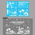Stickers de fenêtre Noël blancs statiques avec flocons et rennes lot de 4 feuilles - Maison de Neige de Noël BQ143
