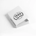 White minimalist decorative faux book storage box with OUR HOME black artistic typography - Storage FH-07