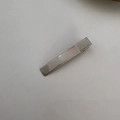 Sleek silver metal rectangular hair clip for bangs with a minimalist polished finish - Square Clip