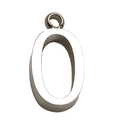 Polished silver stainless steel letter O alphabet pendant with small round bail - Steel O (With Chain) / Silver-Letter O