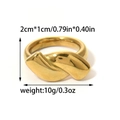 Bague croisée à billes de cœur en finition dorée avec dimensions et poids - US 6 / Or Torsadé