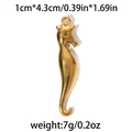 18K gold plated 304 stainless steel seahorse pendant with textured biological finish - Seahorse-Gold