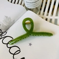 Translucent olive green 13cm shark hair claw clip with golden metal spring - 13cm Hanger Type / Turquoise Green