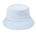 Detalle de gorro de pescador azul claro que muestra tela de textura de alta calidad - M / Azul claro