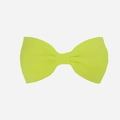 Neon green grosgrain ribbon bow hair clip for children with ribbed texture detail - Single Item / Fluorescent Green