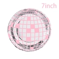 Piatti di carta usa e getta da 7 pollici con palla disco rosa per decorazioni di feste - Piatti da 7 Pollici 25 pezzi