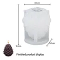 3D pine cone silicone mold for scented candles measuring 8.3x9.2cm with detailed scales - Pine Cone