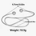Dettagli del bracciale rigido in acciaio inossidabile argento con misura diametro 6,7 cm - Color Acciaio