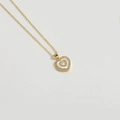 Elegant 14K gold plated heart necklace with white shell inlay and zircon accents - Multi-layered Heart