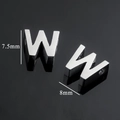 Silver stainless steel 3D letter W pendant 7.5x8mm size variant for DIY necklaces - Silver-Letter W