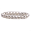 Elegant Korean style minimalist beaded pearl bracelet for women with white cream finish - Cream White/Silver