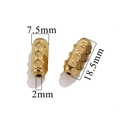 Golden textured cylinder spacer bead with dimensions 18.5x7.5mm and 2mm hole size - Cylinder-Gold