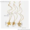 Meeres-Halsketten-Set mit 18K Vergoldung, Seestern, Muschel und Schildkröte - Goldenes 3-Teiliges Set