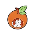 Cute enamel orange cat pin accessory made of alloy with vibrant citrus design - Orange Cat Style (QHXZ313)