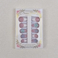 Faux ongles ombré français avec fleurs 3D bleues et 24 pièces dans la boîte Susan Notes - Style de Fleur 3D Bleu Blanc Rose Français (WY-070) / Ensemble de 24 Pièces