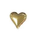 Golden heart-shaped metal charm with high-polished mirror finish for DIY bracelets - Heart / Gold