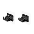 Set of 4 black self-adhesive curtain rod holders with durable metal spring clips - Set of 4 / Black