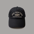 Retro black cotton baseball cap with vintage 1989 New York embroidery and street style - M / Black