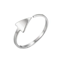 Minimalist stainless steel arrow open ring in silver with adjustable geometric design - Silver Arrow