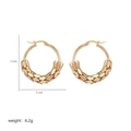 Minimalist vintage gold hoop earrings with textured fish scale pattern 3.1cm diameter - Scale Pattern Circle Style