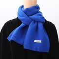 Chic blue ribbed knit scarf for women, thick thermal winter neck warmer accessories - Klein Blue