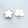 Accessorio bottone per bracciale 8mm in lega a forma di fiore di prugna argento - Base Cromo - Fiore