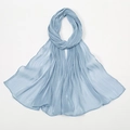 Eleganter hellblauer Chiffonschal mit seidiger Textur und dezentem Glanz für Damen - 180x70cm / Hellblau